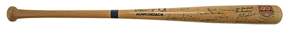 Hall of Fame Multi-Signed Bat (31 Signatures) with Mays, Ryan, Banks, and Koufax - JSA