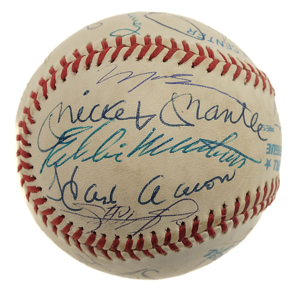 500 Home Run Club Signed Baseball with 20 Signatures Including Ted Williams and Mickey Mantle - JSA and Beckett