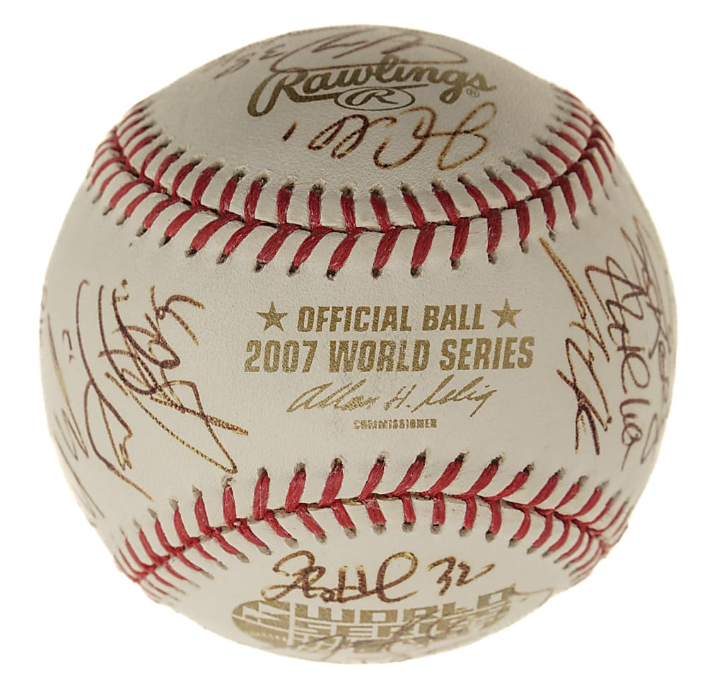 2007 Colorado Rockies National League Champions Team-Signed Baseball with Todd Helton - JSA