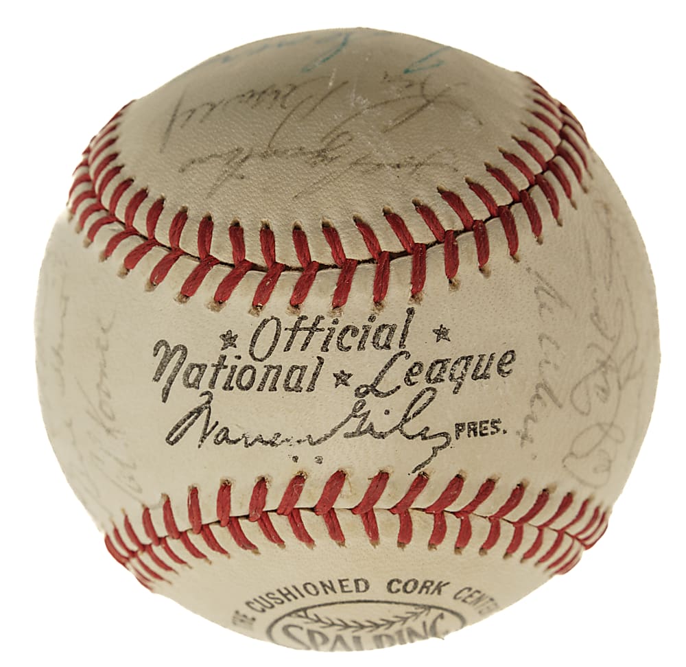 1968 New York Mets Team-Signed Baseball with Ryan, Hodges, Seaver, and Berra - JSA