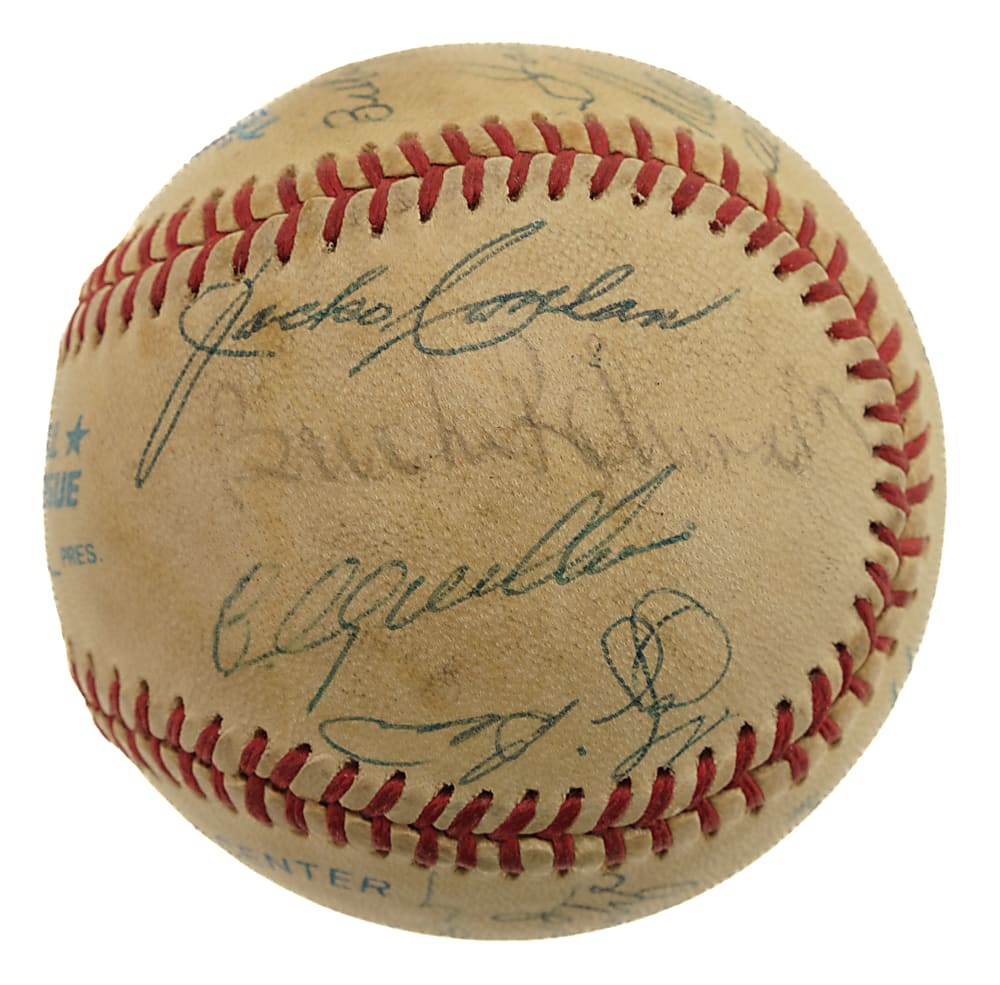 Hall of Fame Multi-Signed Baseball with Willie Mays, Judy Johnson, and Don Drysdale - JSA