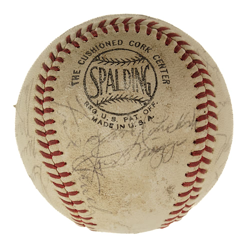 Hall of Fame and Star Multi-Signed Baseball with Joe DiMaggio, Casey Stengel, and Lefty Grove - JSA