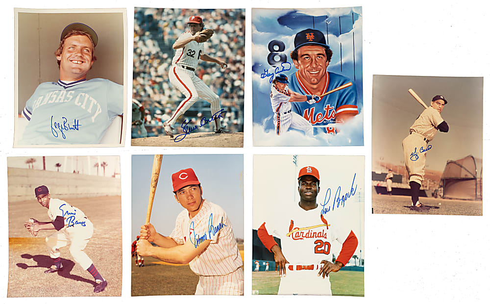 Hall of Fame and Stars Signed Photograph Collection (145) Including Ryan, Berra, and Ripken Jr.