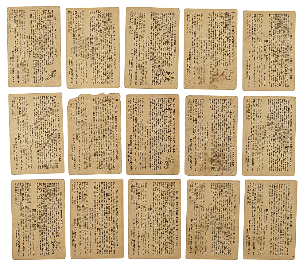 1933 R333 DeLong Gum Near-Complete Set (19/24)