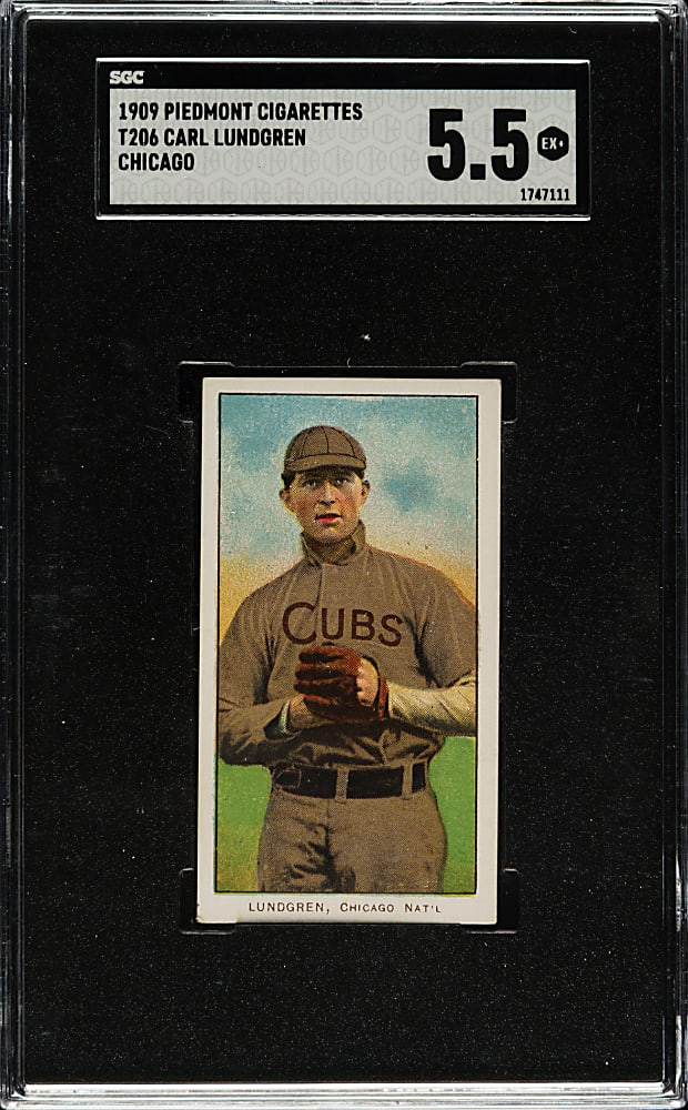 1909-1911 T206 White Border Carl Lundgren Chicago SGC EX+ 5.5
