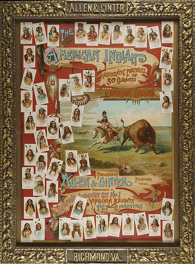 1888 G1 Allen & Ginter "American Indian Chiefs" Tobacco Banner in Original Frame