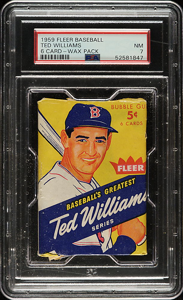 1959 Fleer Ted Williams Unopened Wax Pack PSA NM 7