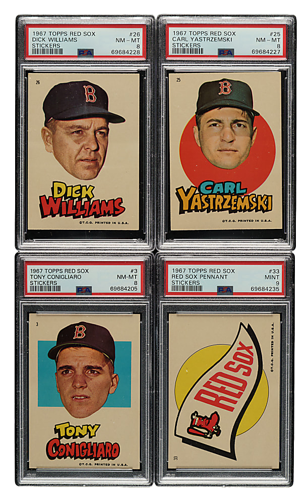 1967 Topps Boston Red Sox Stickers PSA-Graded Complete Set (33)