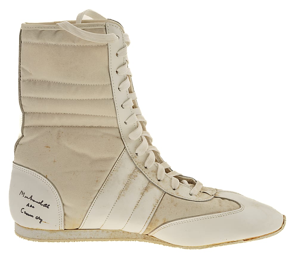Muhammad Ali "AKA Cassius Clay" Twice-Signed Boot - JSA