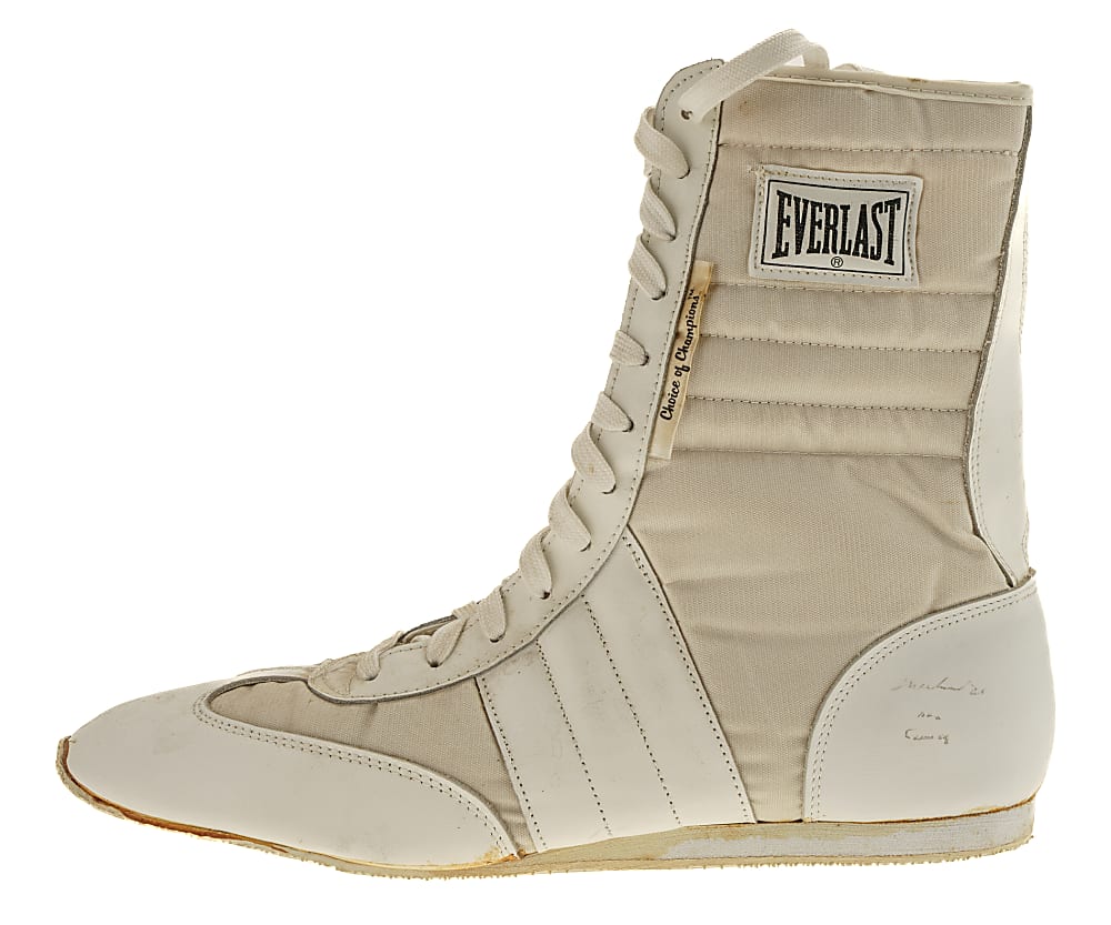 Muhammad Ali "AKA Cassius Clay" Twice-Signed Boot - JSA