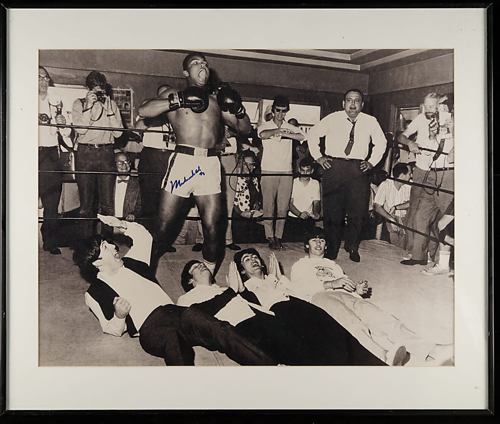 Muhammad Ali Signed Photograph with The Beatles - JSA