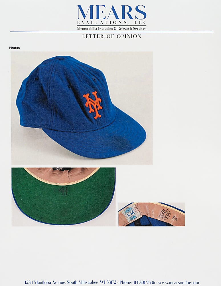 1969-1976 Tom Seaver New York Mets Game-Used Cap - MEARS