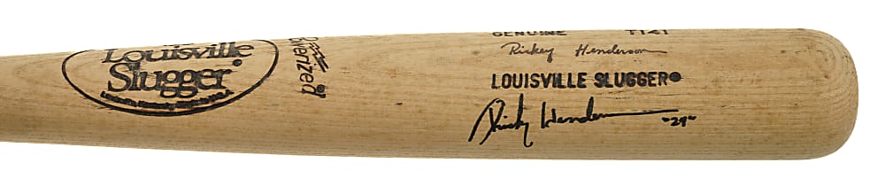 1986-1989 Rickey Henderson New York Yankees Signed Pro-Model (Batting Practice) Bat - PSA/DNA