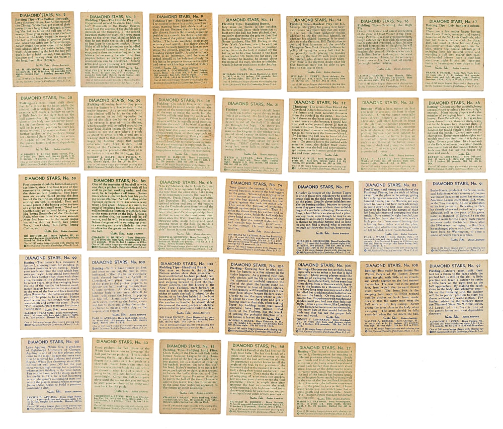 1934-1936 R327 Diamond Stars Complete Set (108)