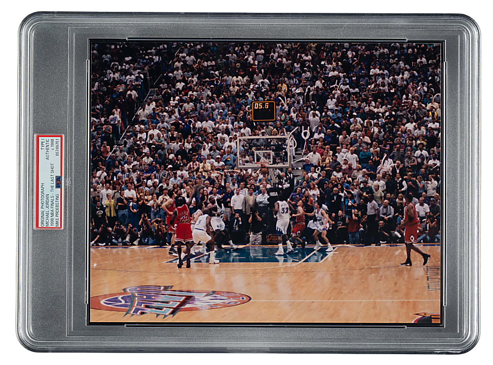 Circa 1998 Michael Jordan "The Last Shot" Original Mike Proebsting Photograph PSA/DNA Type I