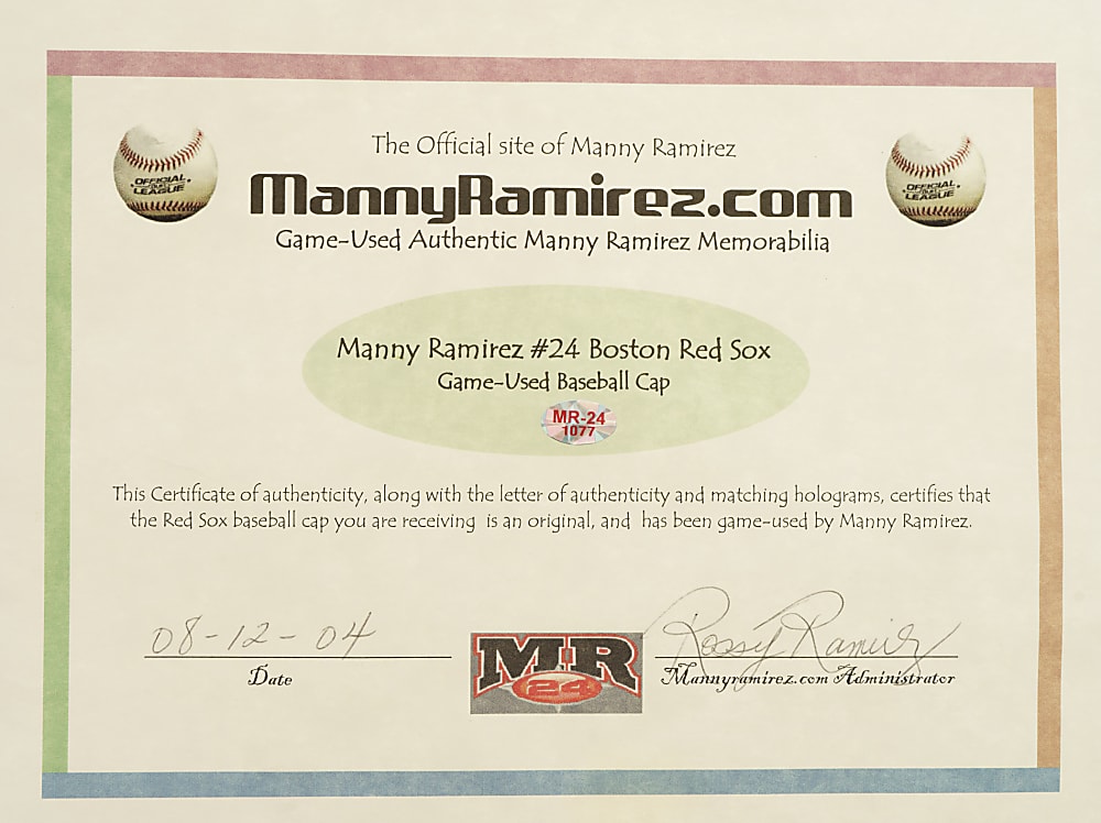 Circa 2005-2006 Manny Ramirez Boston Red Sox Signed Game-Used Cap