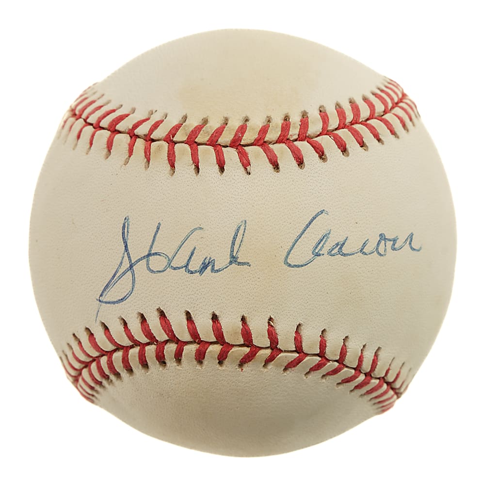 Hank Aaron Single-Signed Baseball - PSA/DNA