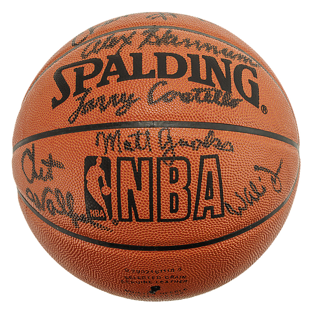 1966-1967 Philadelphia 76ers World Champions Team-Signed Reunion Basketball with Wilt Chamberlain and Hal Greer - JSA