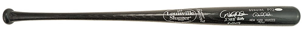 Derek Jeter Signed Limited-Edition Bat with "2722 Hits" and  "9-11-09" Inscriptions - MLB and Steiner