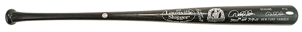 Derek Jeter Signed Bat with "3,000 Hit" and "7-9-11" Inscriptions - MLB and Steiner