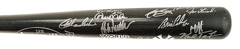 2009 New York Yankees World Champions Team-Signed Bat with Mariano Rivera and Derek Jeter - MLB and Steiner