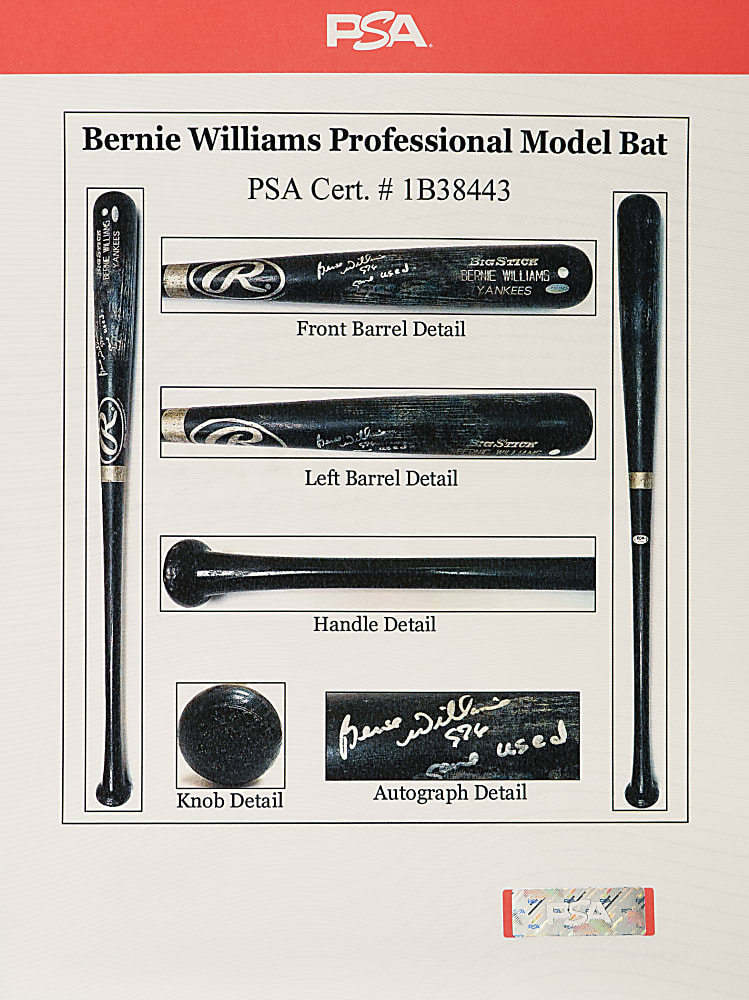 2001 Bernie Williams New York Yankees Signed Game-Used Bat PSA/DNA GU 10