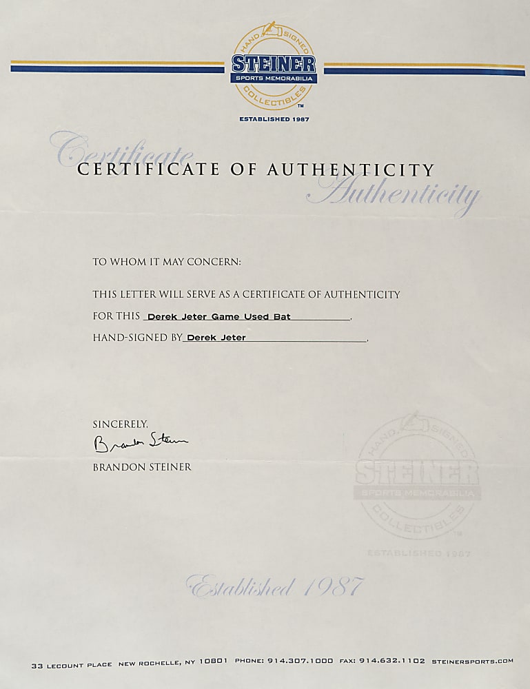 2004 Derek Jeter New York Yankees Signed Game-Used Bat PSA/DNA GU 10