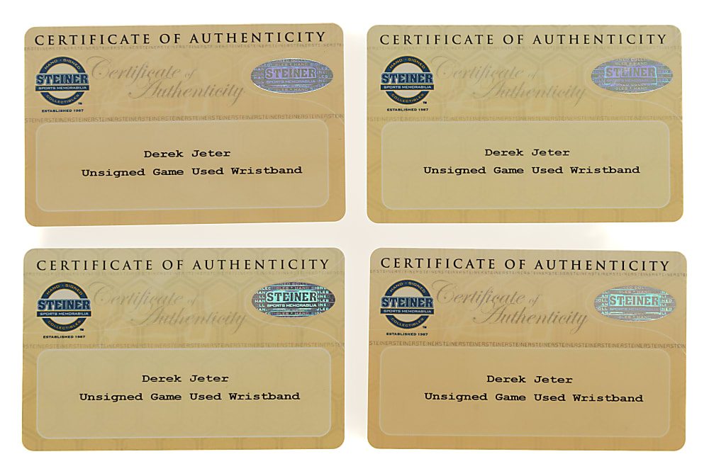 Derek Jeter New York Yankees Game-Used Wristband Collection (4) - Steiner