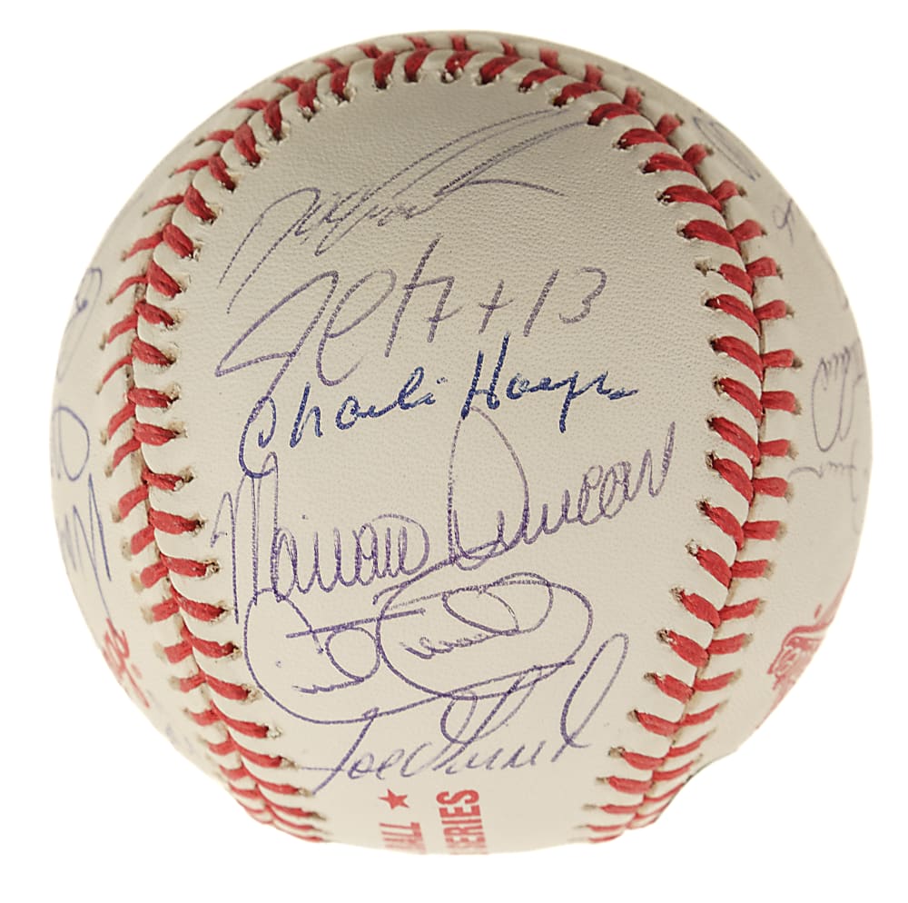 1996 New York Yankees World Champions Team-Signed World Series Baseball with Mariano Rivera and Derek Jeter - Steiner