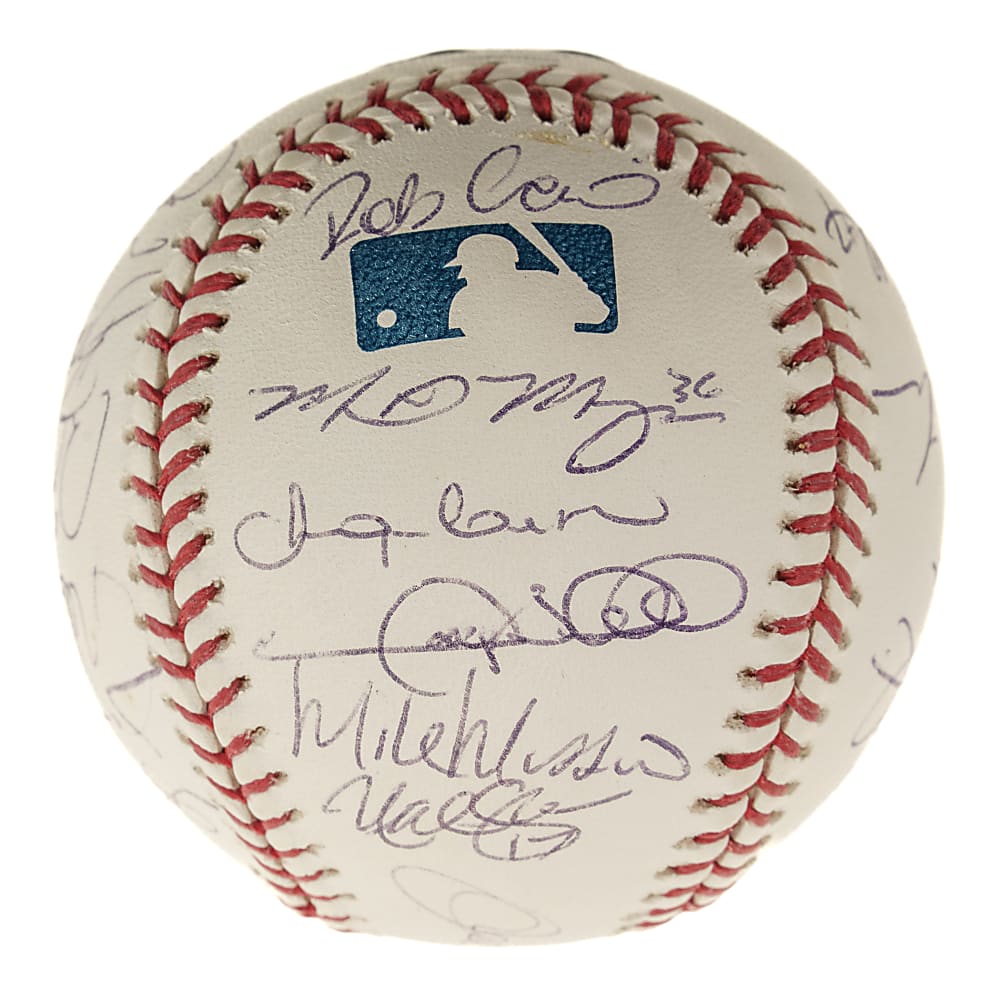 2006 New York Yankees Team-Signed Baseball with Derek Jeter and Mariano Rivera - Steiner