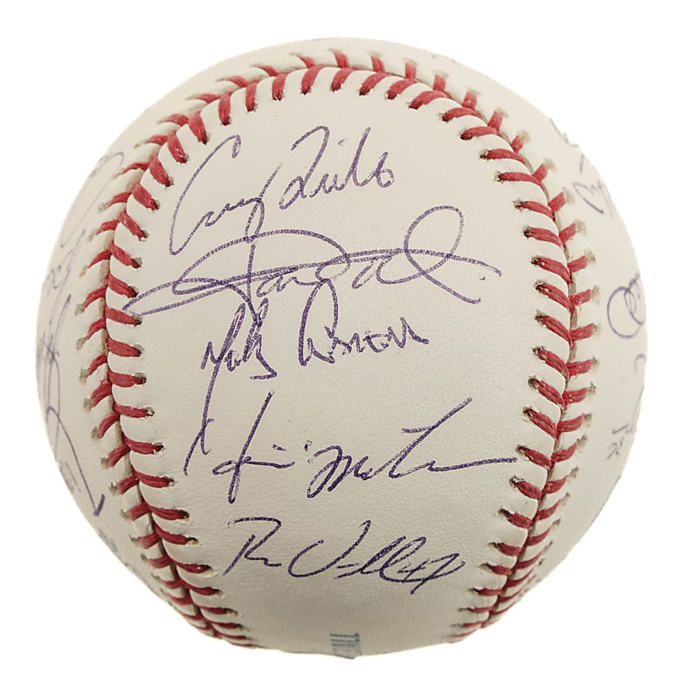 2006 New York Yankees Team-Signed Baseball with Derek Jeter and Mariano Rivera - Steiner