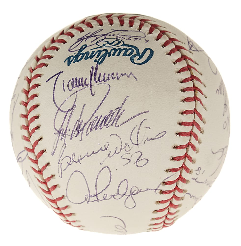 2006 New York Yankees Team-Signed Baseball with Derek Jeter and Mariano Rivera - Steiner