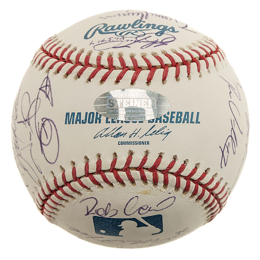 2006 New York Yankees Team-Signed Baseball with Derek Jeter and Mariano Rivera - Steiner