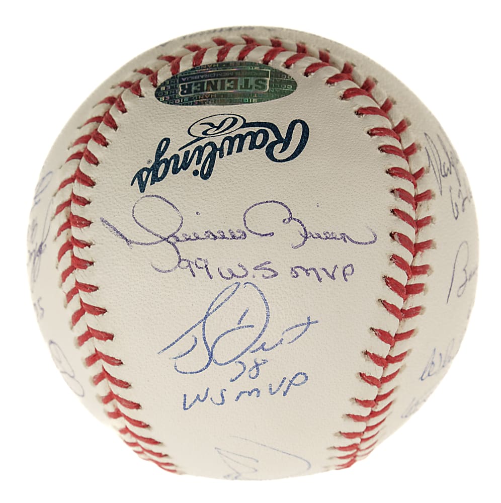 New York Yankees World Series MVP Multi-Signed Baseball (11 Signatures) Including Derek Jeter and Mariano Rivera - MLB and Steiner