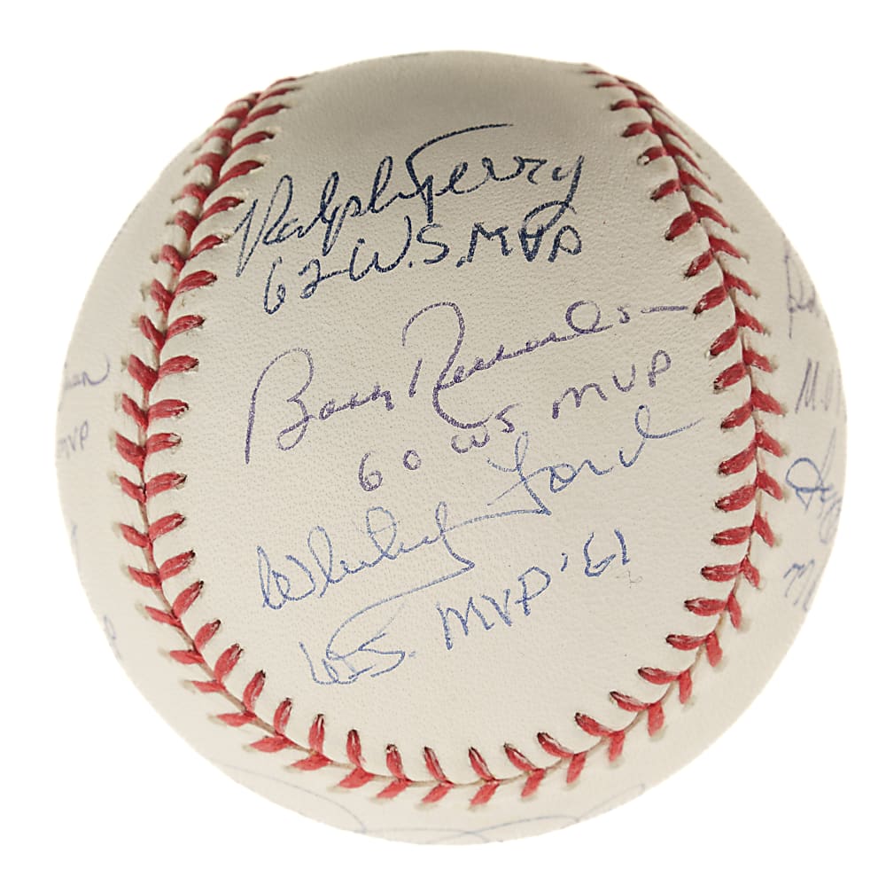 New York Yankees World Series MVP Multi-Signed Baseball (11 Signatures) Including Derek Jeter and Mariano Rivera - MLB and Steiner