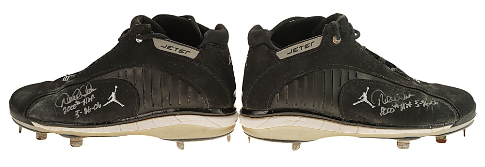 2006 Derek Jeter New York Yankees Game-Used Cleats with "2000th Hit Game 5-26-06" Inscription - MEARS