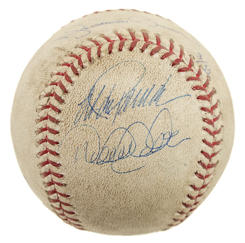 August 21, 2009 New York Yankees "Core Four" Multi-Signed Limited-Edition Game-Used Baseball - Highest-Scoring Game Between Yankees and Red Sox - MLB and Steiner