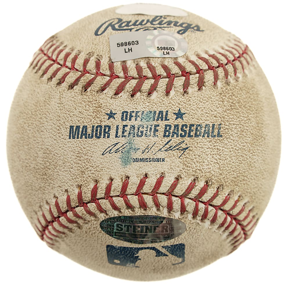 August 21, 2009 New York Yankees "Core Four" Multi-Signed Limited-Edition Game-Used Baseball - Highest-Scoring Game Between Yankees and Red Sox - MLB and Steiner