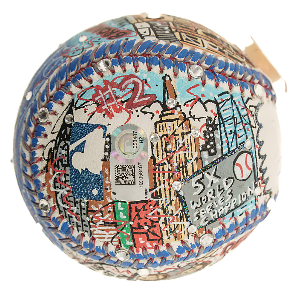 Derek Jeter Signed Mixed-Media Art Baseball by Charles Fazzino - MLB