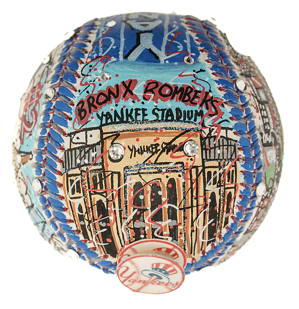 Derek Jeter Signed Mixed-Media Art Baseball by Charles Fazzino - MLB