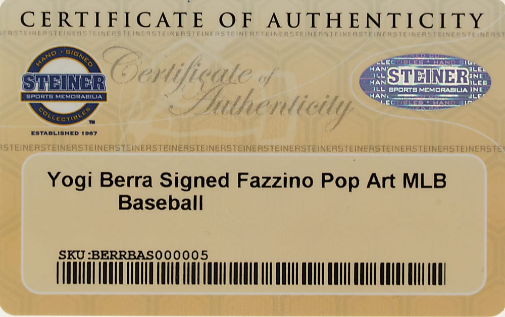 Yogi Berra Signed Mixed-Media Art Baseball by Charles Fazzino - MLB