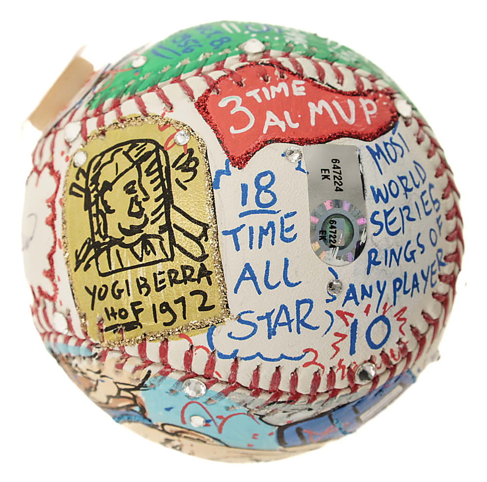 Yogi Berra Signed Mixed-Media Art Baseball by Charles Fazzino - MLB