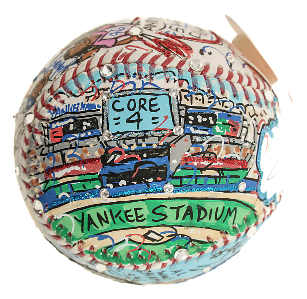 Andy Pettitte Signed Mixed-Media Art Baseball by Charles Fazzino