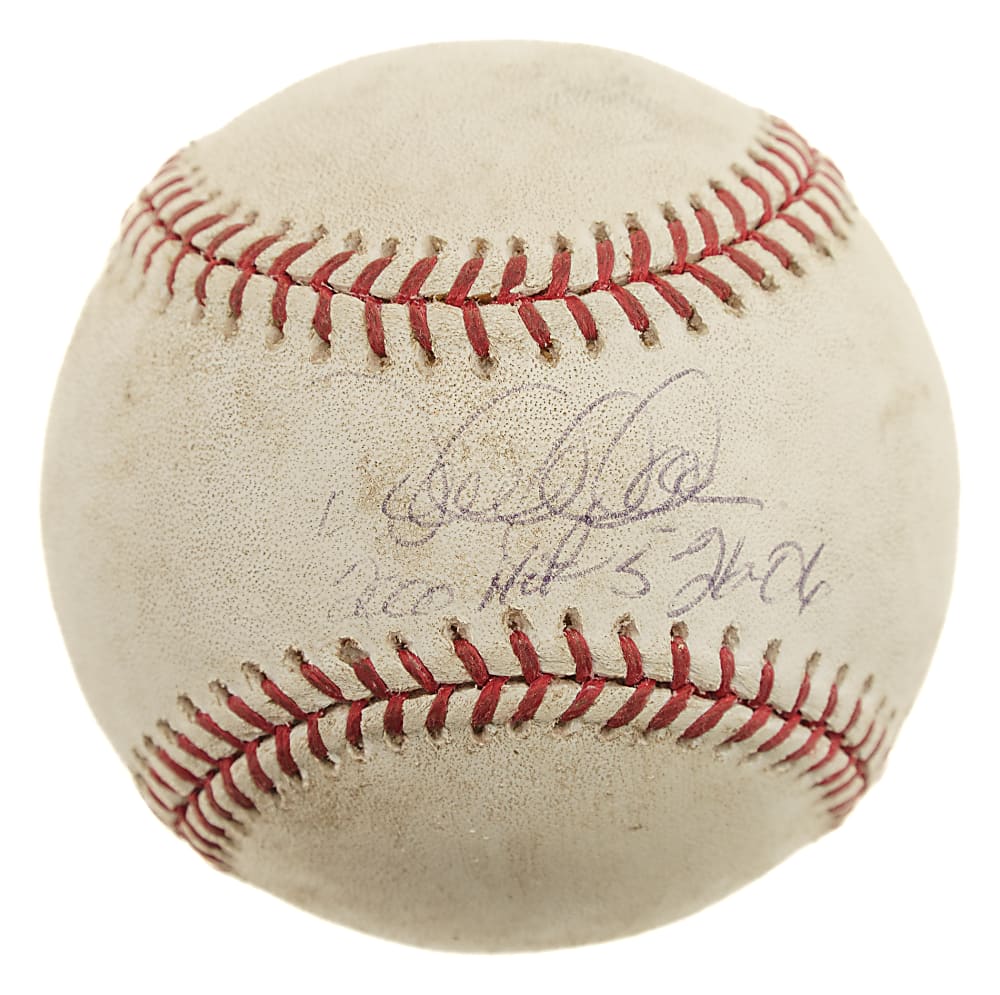 May 26, 2006 Derek Jeter Signed Game-Used Baseball with "2,000 Hit 5-26-06" Inscription - MLB and Steiner