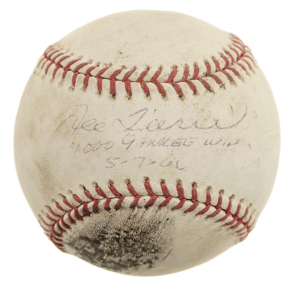 May 7, 2006 Joe Torre Signed Game-Used Baseball with "1,000 Yankee Win 5-7-06" Inscription - MLB and Steiner