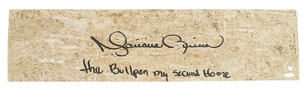 2004 Mariano Rivera Signed Game-Used Pitching Rubber with "The Bullpen My Second Home" Inscription - Steiner