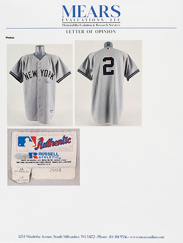 2004 Derek Jeter New York Yankees Signed Game-Used Road Jersey MEARS A5