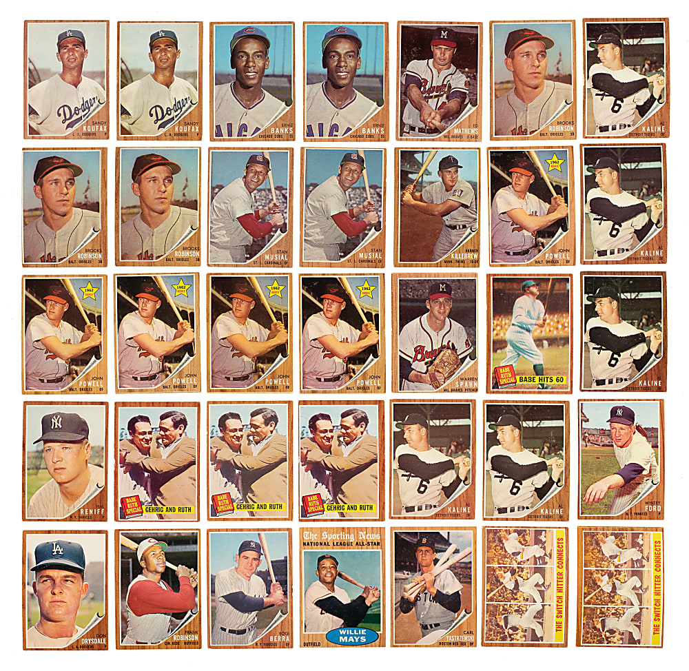 1962 Topps Collection (654) Including Maris, Clemente, Koufax, Mays, and Brock Rookie