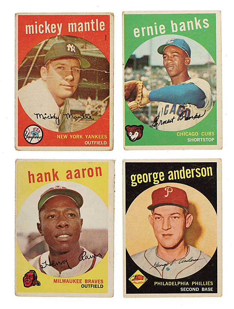 1959 Topps Collection (167) Including Mantle, Mays, Aaron, and Clemente