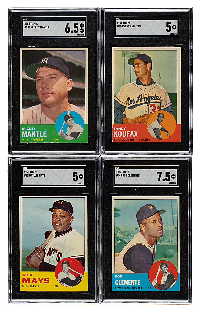 1963 Topps Near-Complete Set (507/576) Including #200 Mickey Mantle SGC EX/NM+ 6.5 Plus 450 Duplicates